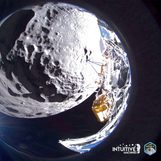 Moon lander Odysseus tipped sideways on lunar surface but ‘alive and well’